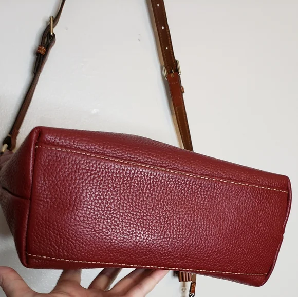 Authentic Dooney & Bourke Genuine Pebbled Leather Large Crossbody Bag Tote - Picture 11 of 16